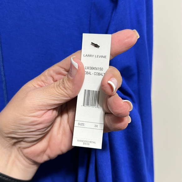 NWT Larry Levine 3X V-Neck Long Sleeve Top. - Picture 6 of 8